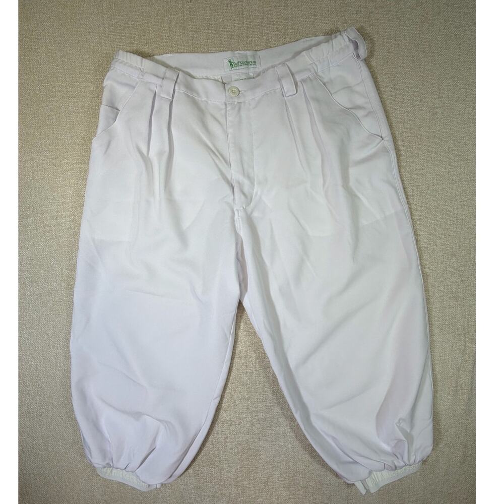 Golfknickers.com Men 36 White Pull On Golf Knickers Vintage Plus Fours Pants